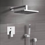 Remer SFH22 Rain Shower System with Handheld, Square Rain Shower Head, Shower Faucet Set